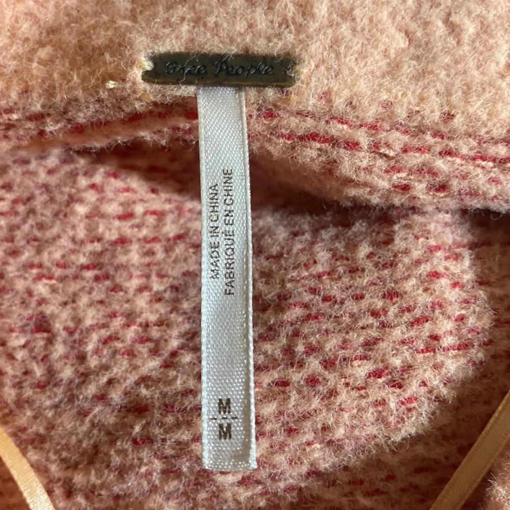 Free people San Vicente peach soft & cozy pullover sweater new medium